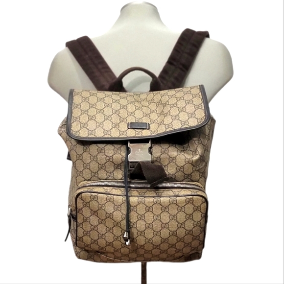 Gucci Handbags - 💙Authentic Gucci GG Monogram Supreme drawstring Backpack